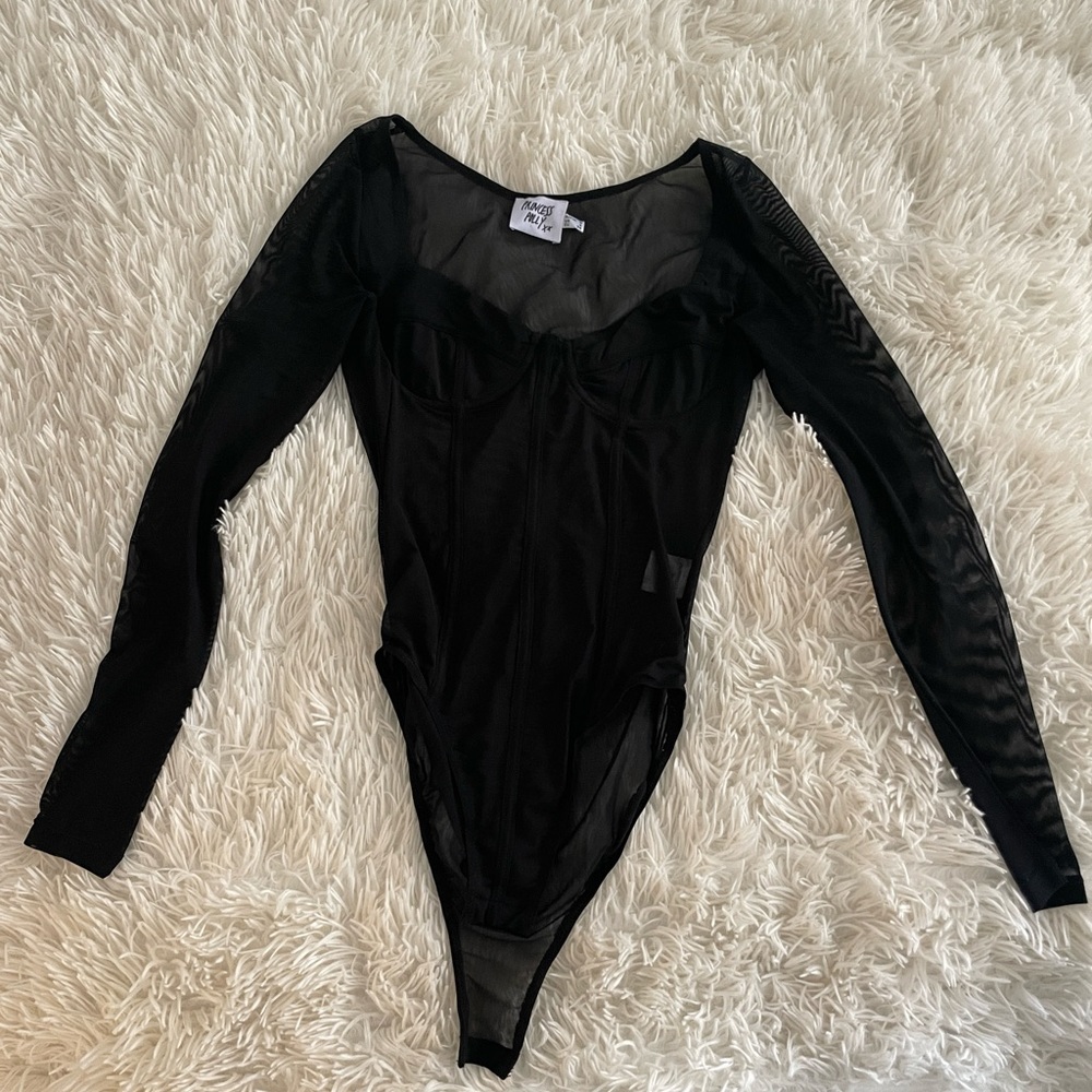Princess Polly mesh long sleeve bodysuit size small - Picture 2 of 6